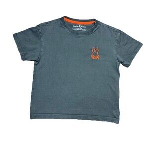 Psycho Bunny Grey Embroidered T-Shirt Youth 10/12 Med 100% Pima Cotton Lux
